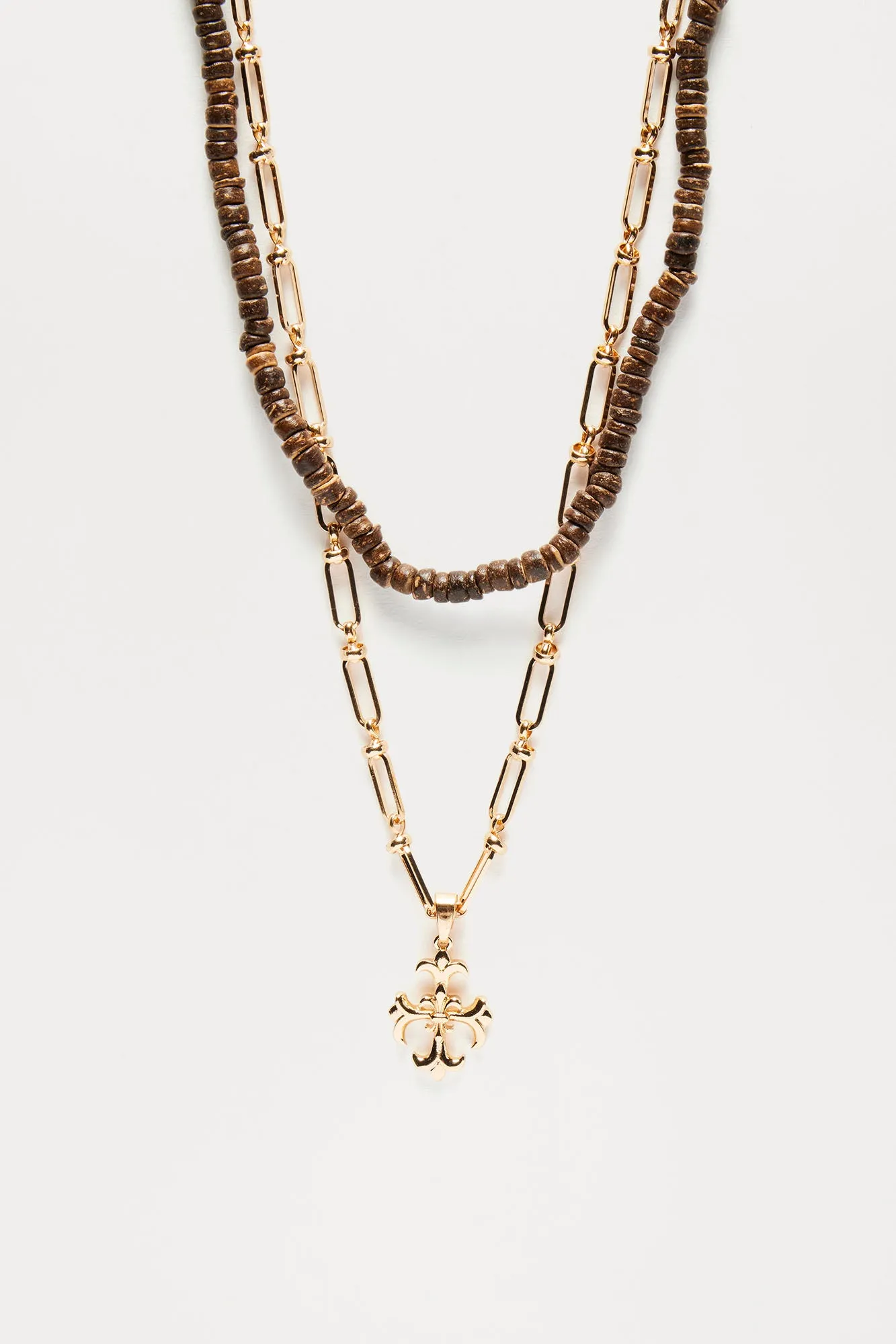 Don't Count Me Out Necklace Set - Gold/Brown