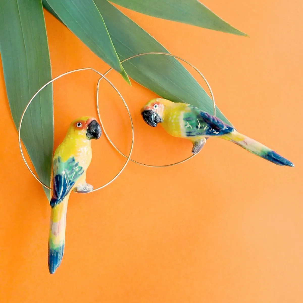 Sun Parrot Earrings